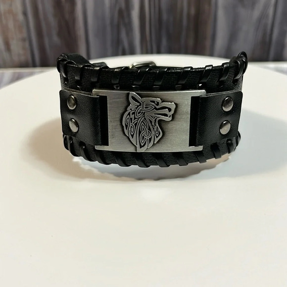 Celtic Wolf Company Other - NEW HANDMADE CELTIC WOLF LEATHER BRACELET.